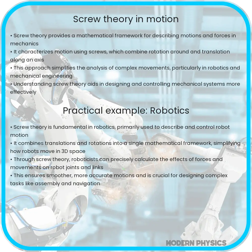 Screw theory in motion