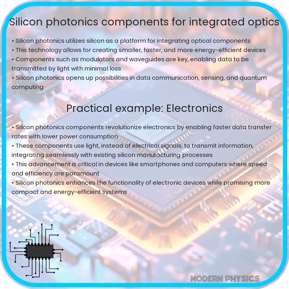 Silicon photonics components for integrated optics