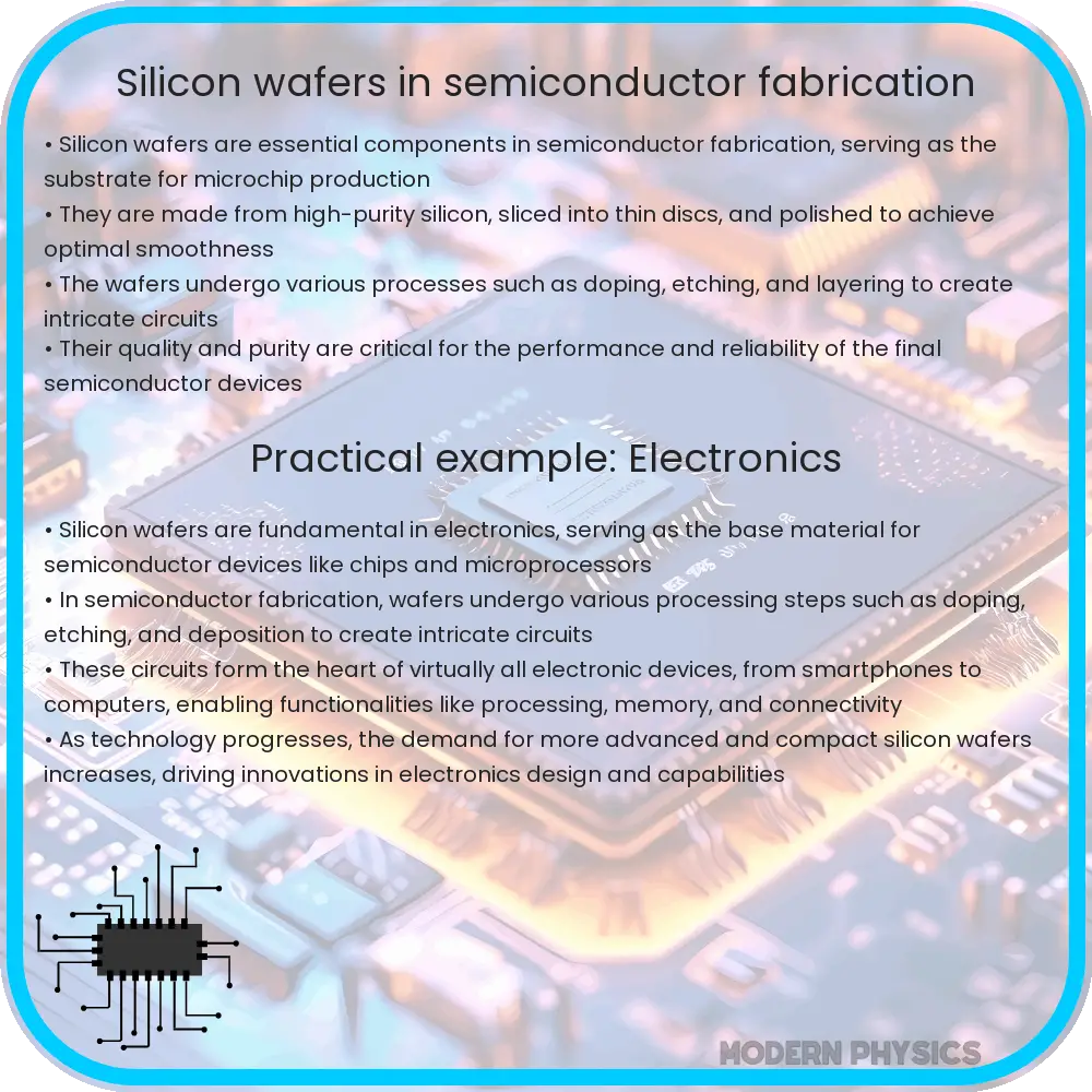 Silicon wafers in semiconductor fabrication