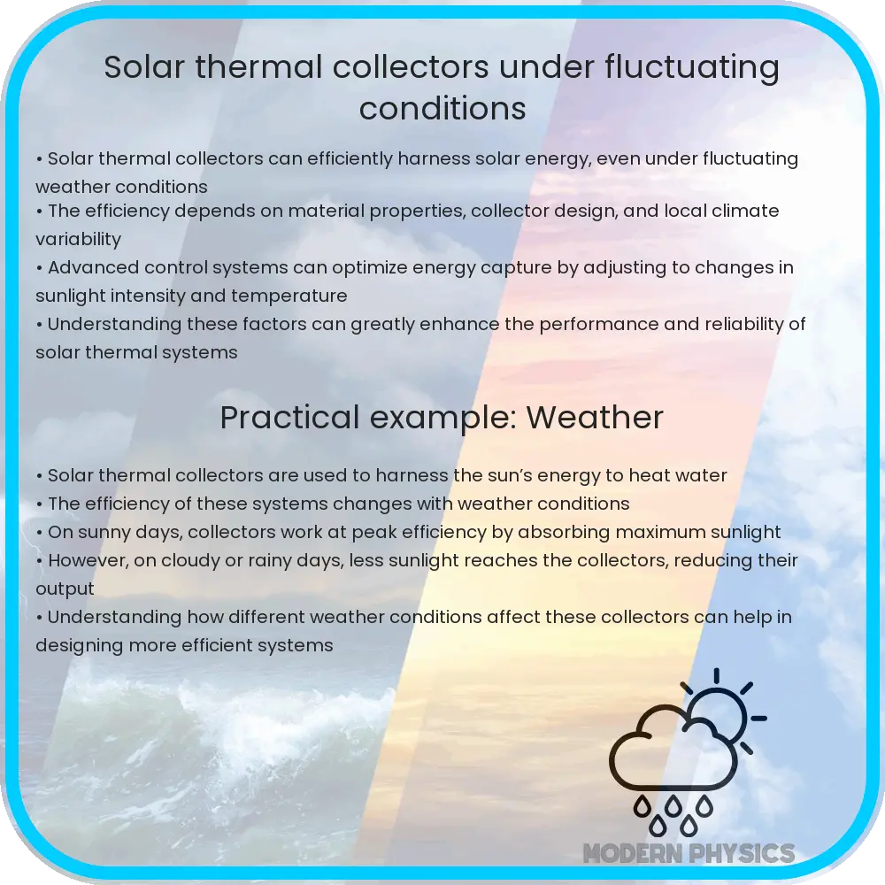 Solar thermal collectors under fluctuating conditions