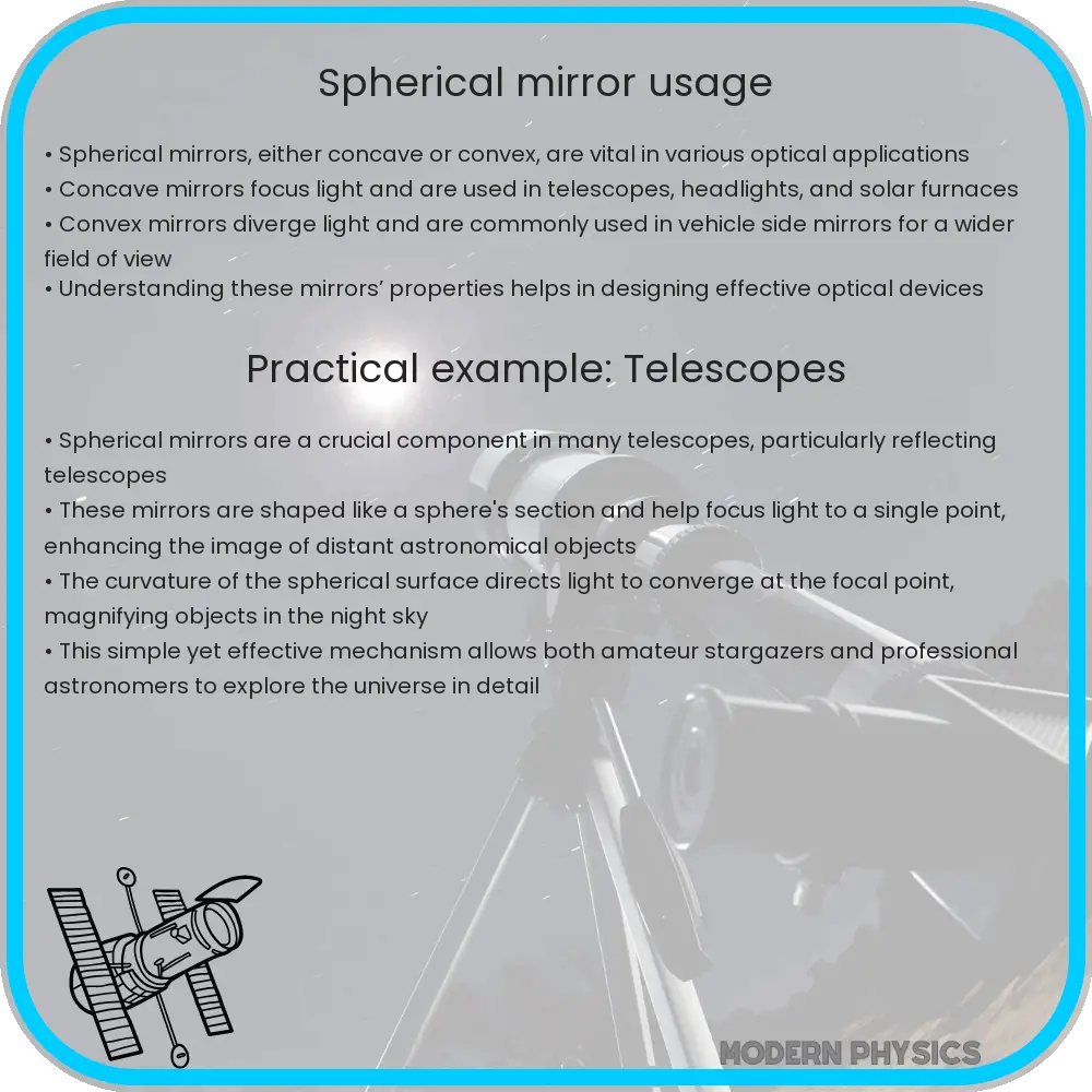 Spherical mirror usage