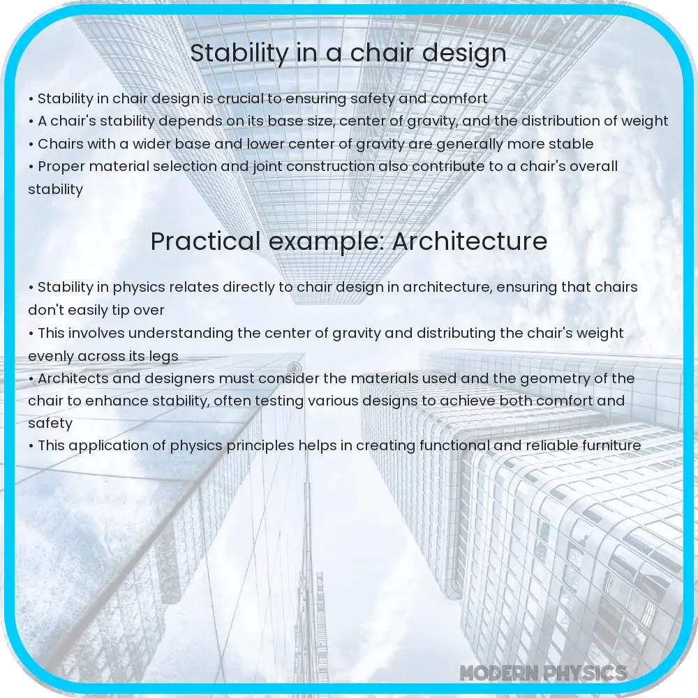 Stability in a chair design