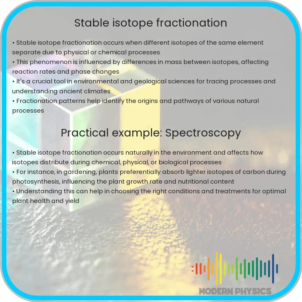 Stable isotope fractionation