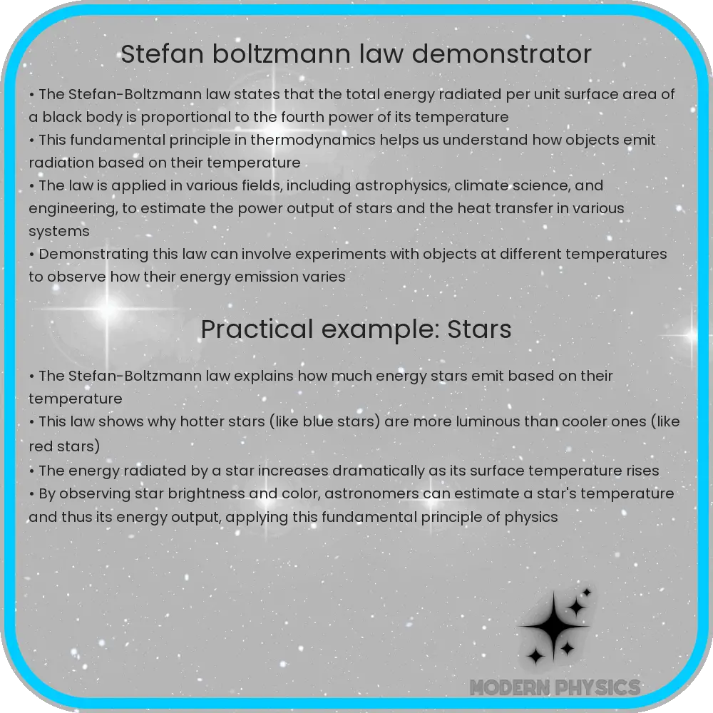 Stefan-Boltzmann law demonstrator
