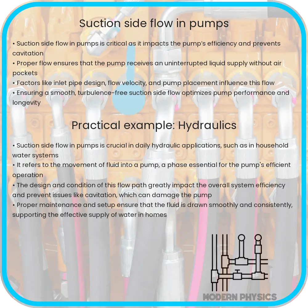 Suction side flow in pumps