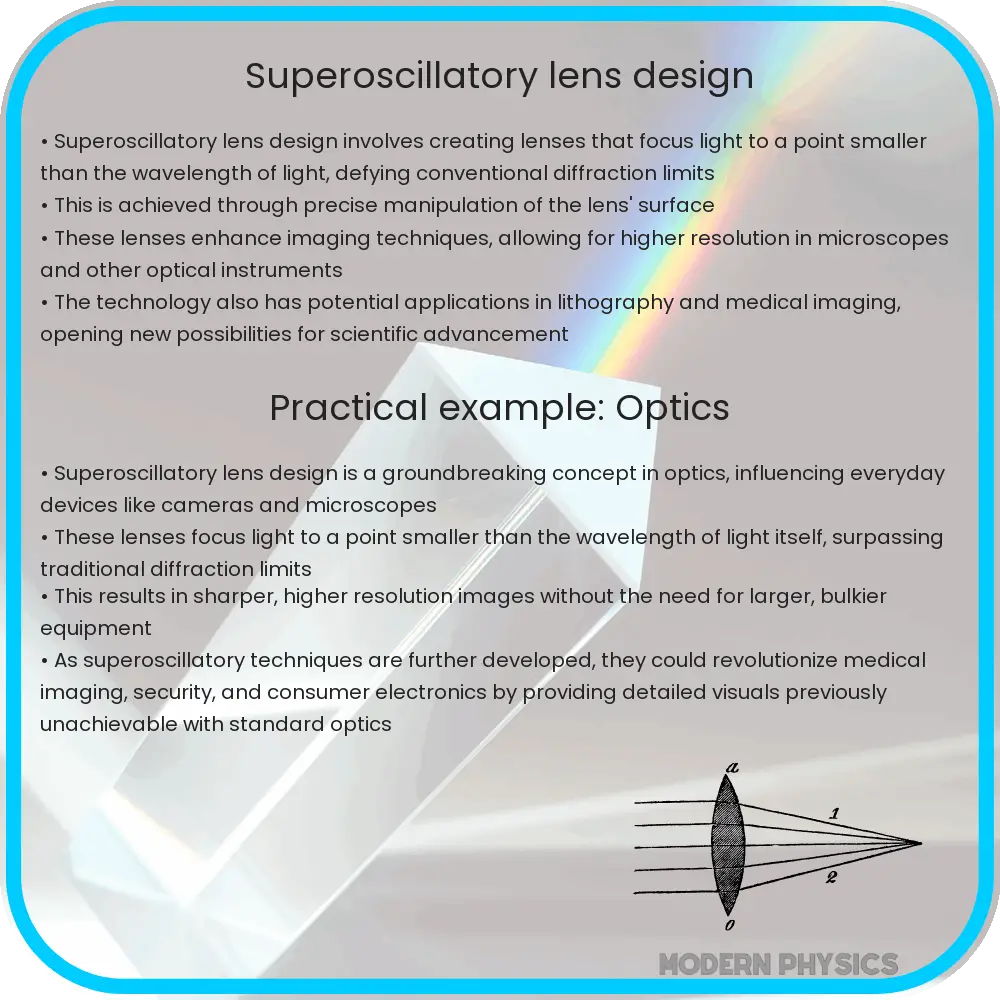 Superoscillatory lens design