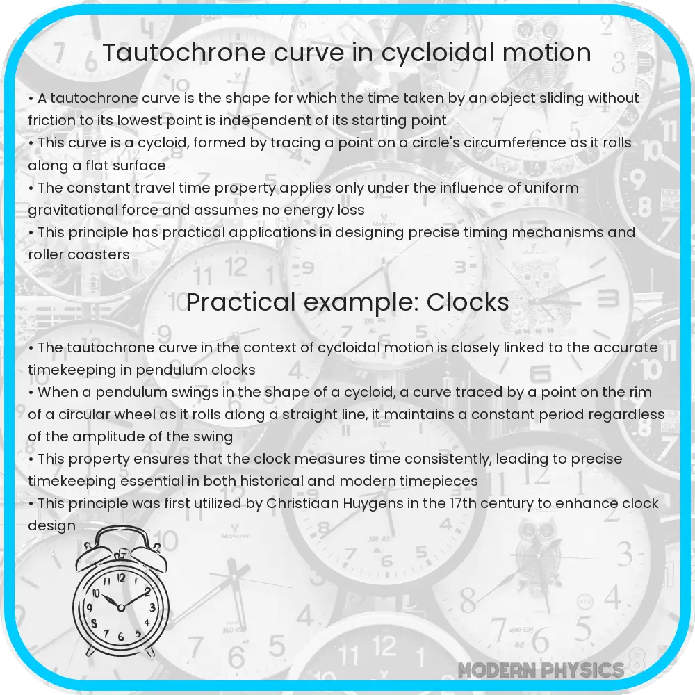 Tautochrone curve in cycloidal motion
