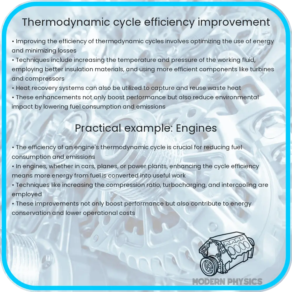 Thermodynamic cycle efficiency improvement