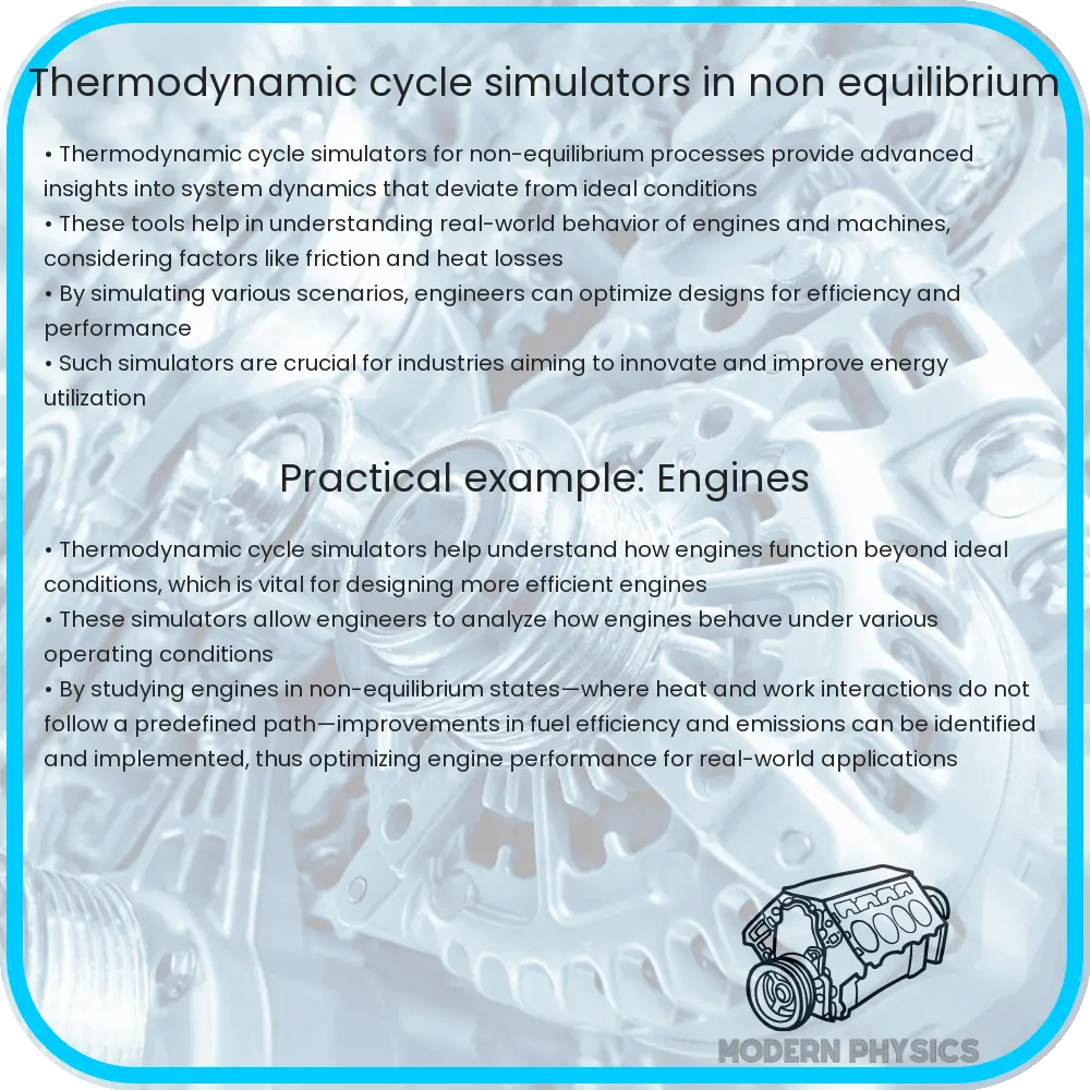 Thermodynamic cycle simulators in non-equilibrium