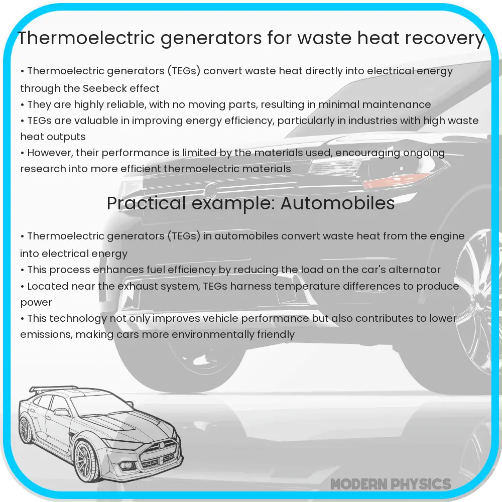 Thermoelectric generators for waste heat recovery