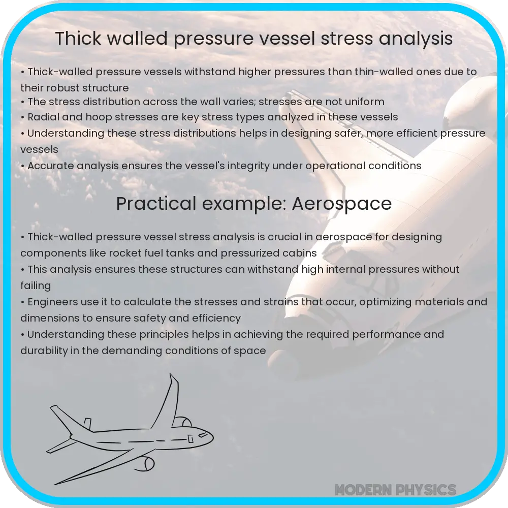 Thick-walled pressure vessel stress analysis