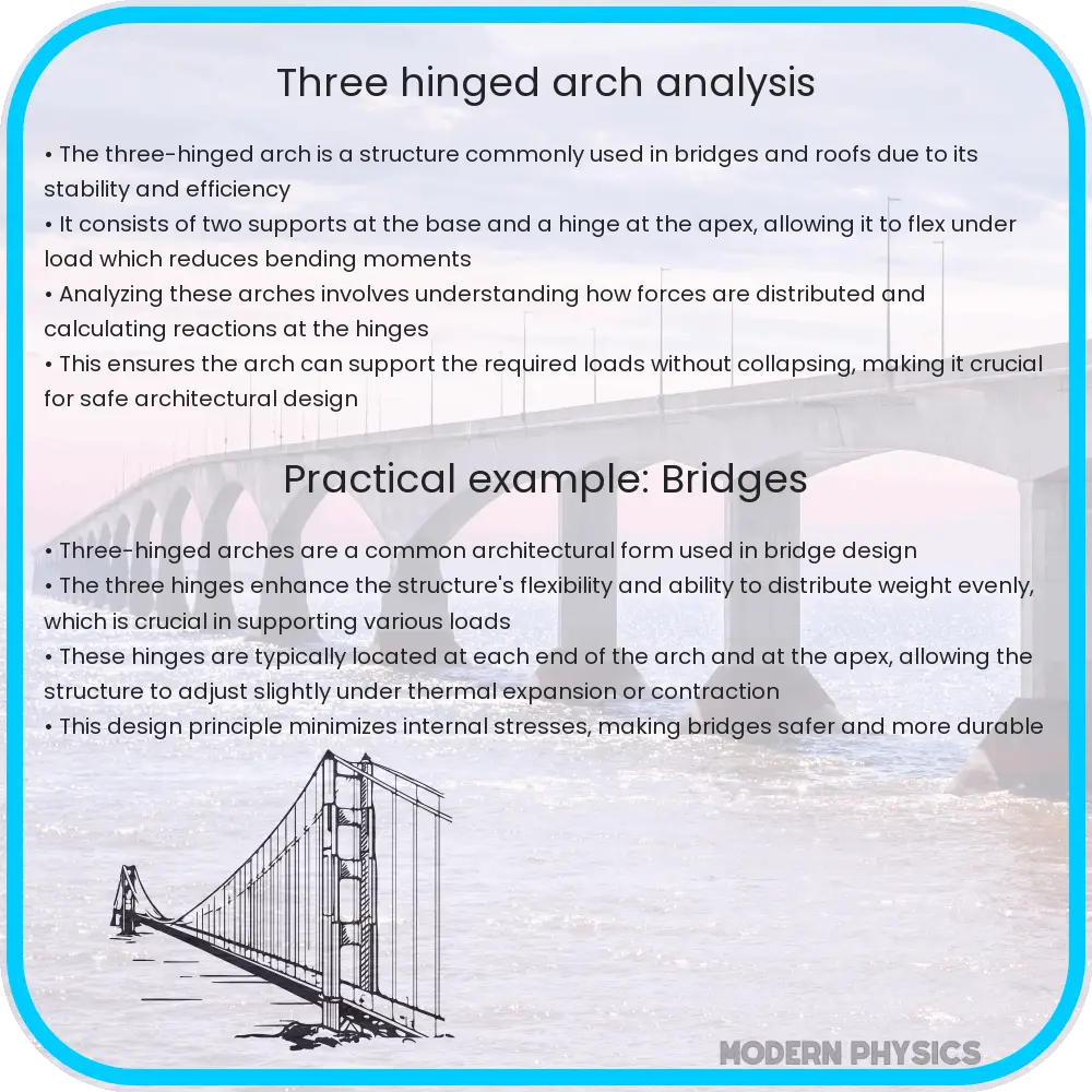 Three-hinged arch analysis