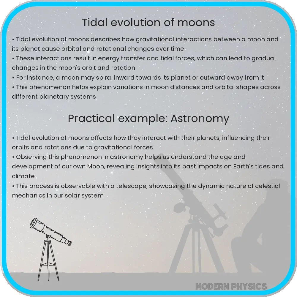Tidal Evolution of Moons