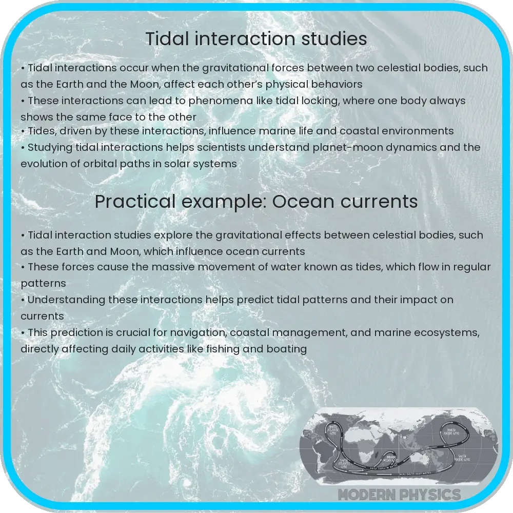 Tidal Interaction Studies