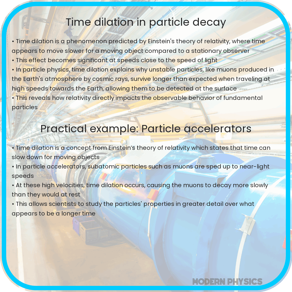 Time dilation in particle decay