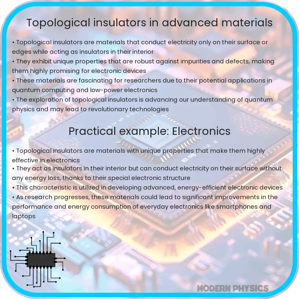 Topological insulators in advanced materials