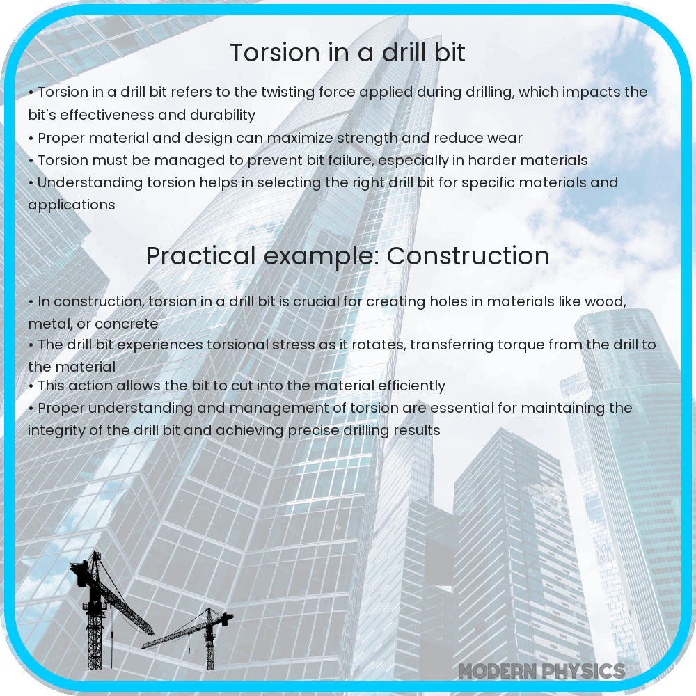 Torsion in a drill bit