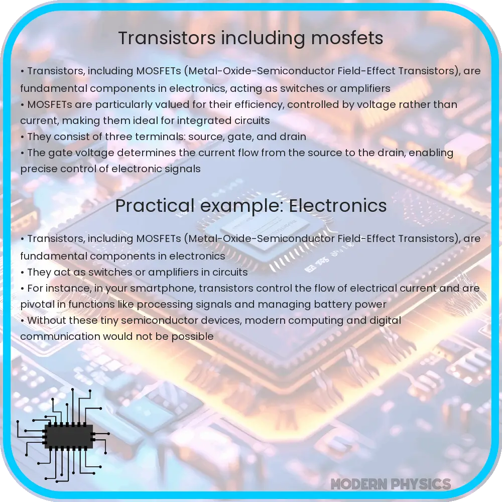 Transistors including MOSFETs