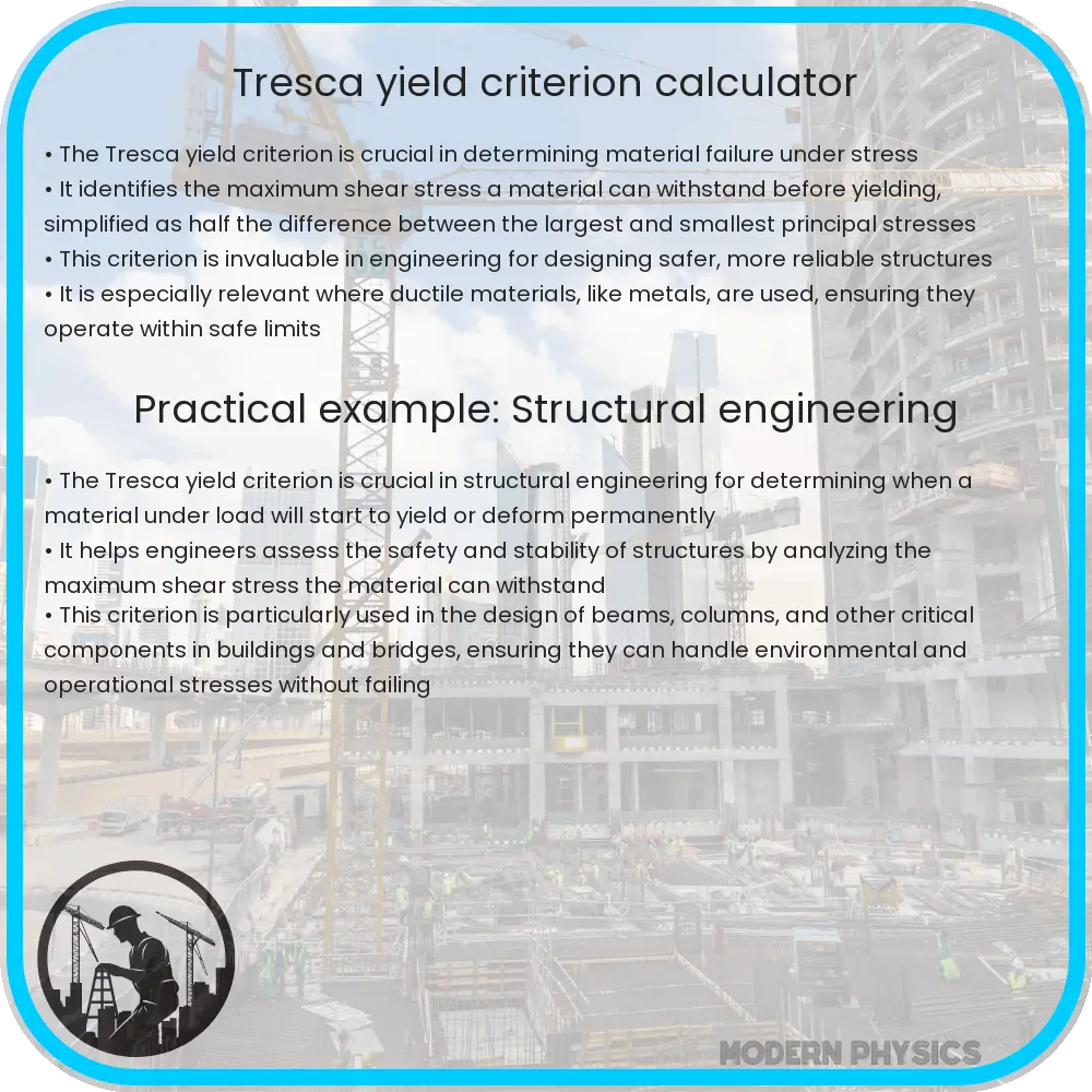 Tresca yield criterion calculator