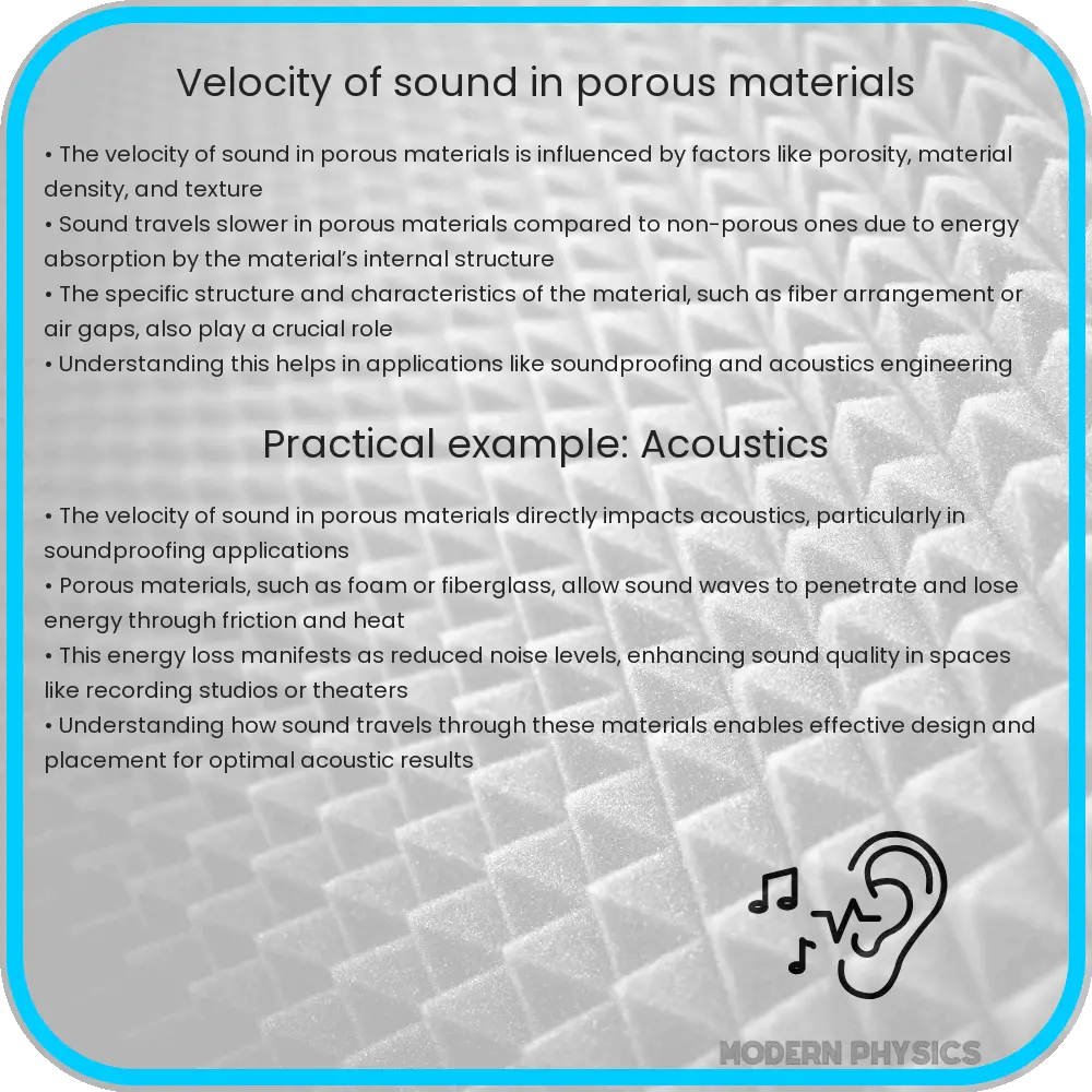 Velocity of Sound in Porous Materials