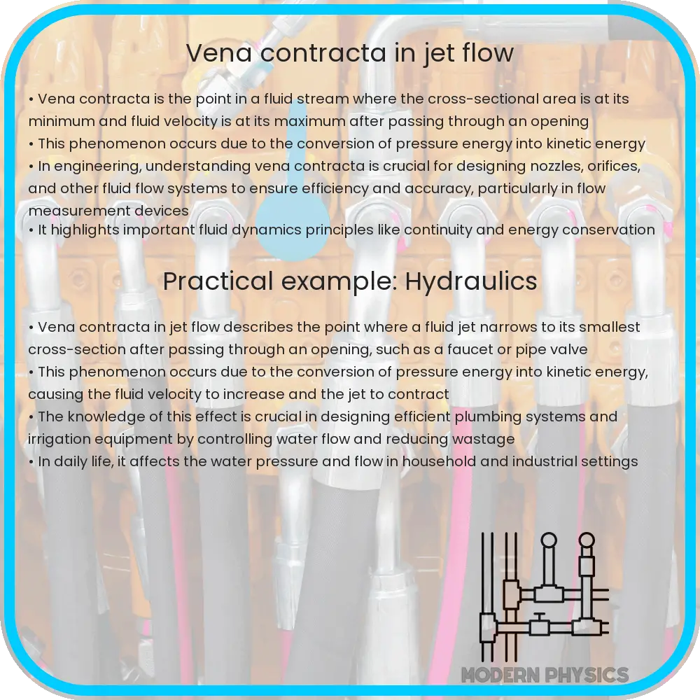 Vena contracta in jet flow