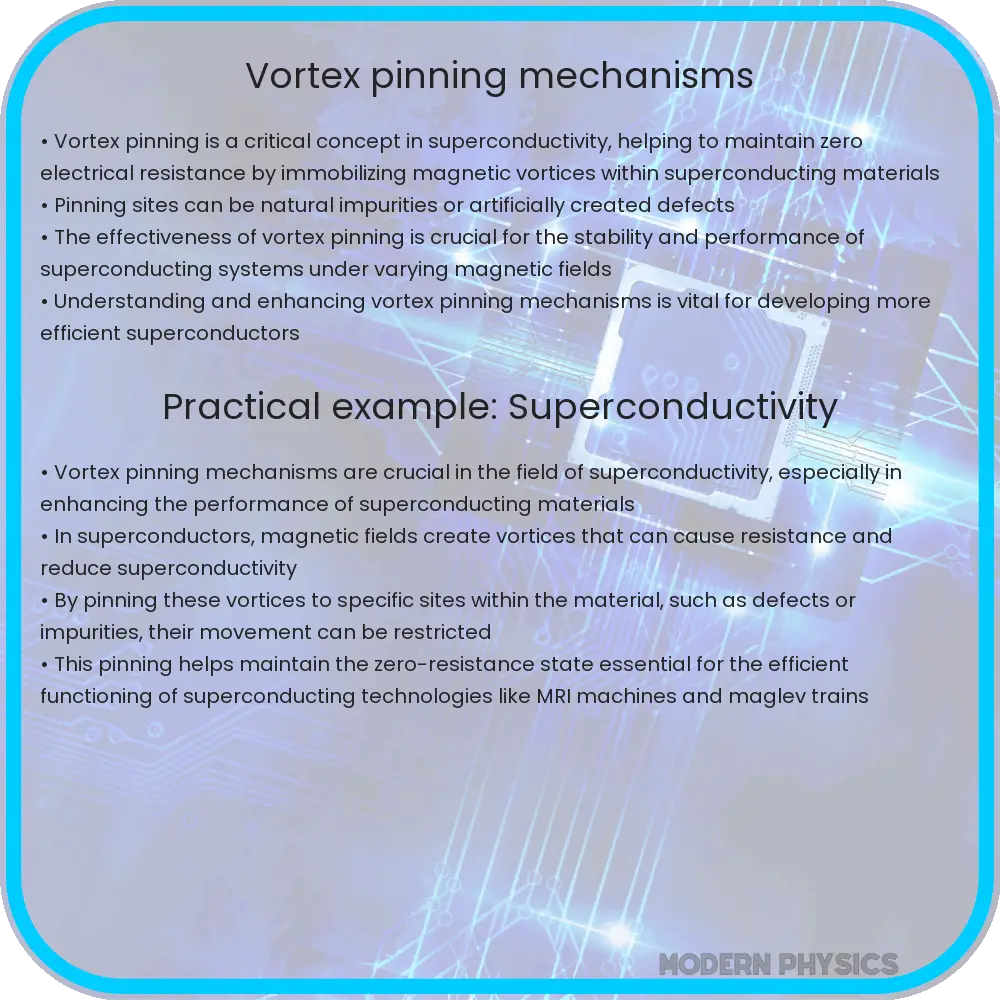 Vortex pinning mechanisms