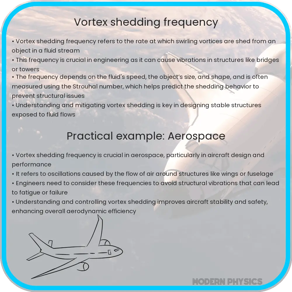 Vortex shedding frequency