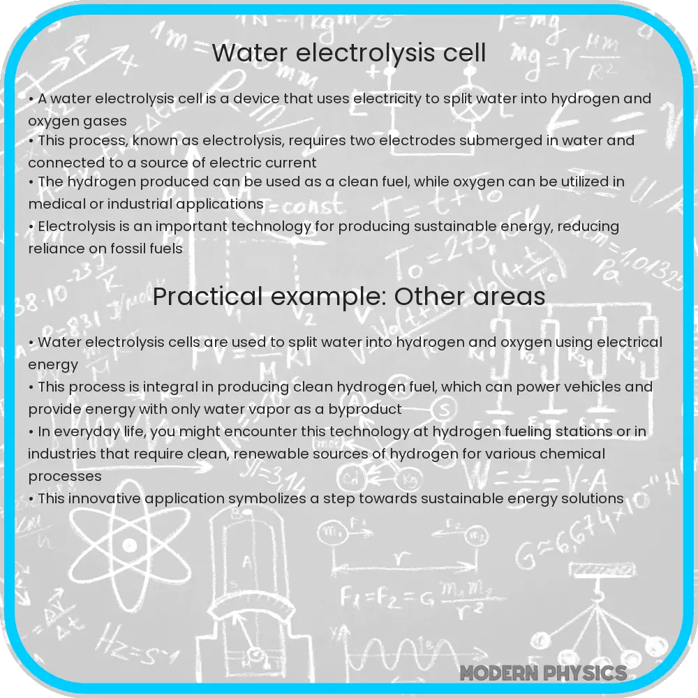 Water electrolysis cell