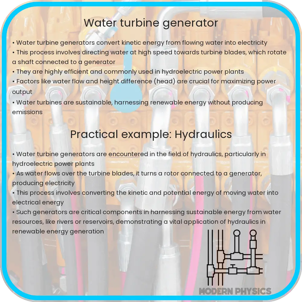 Water turbine generator