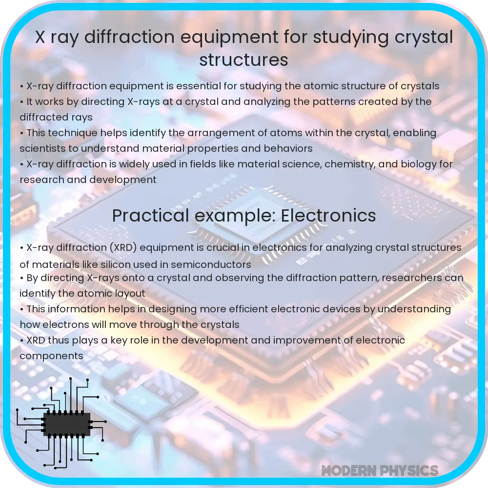 X-ray diffraction equipment for studying crystal structures