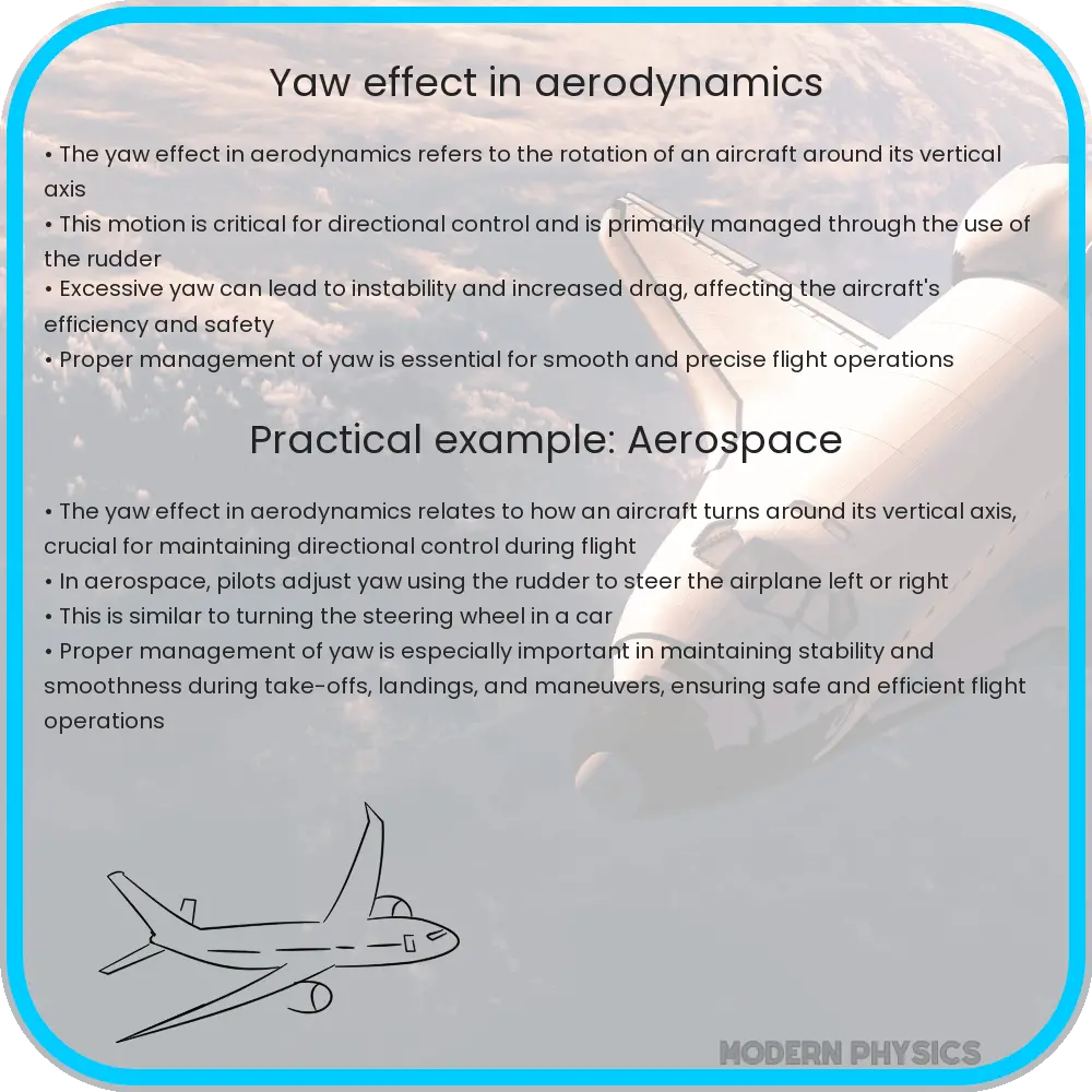 Yaw effect in aerodynamics