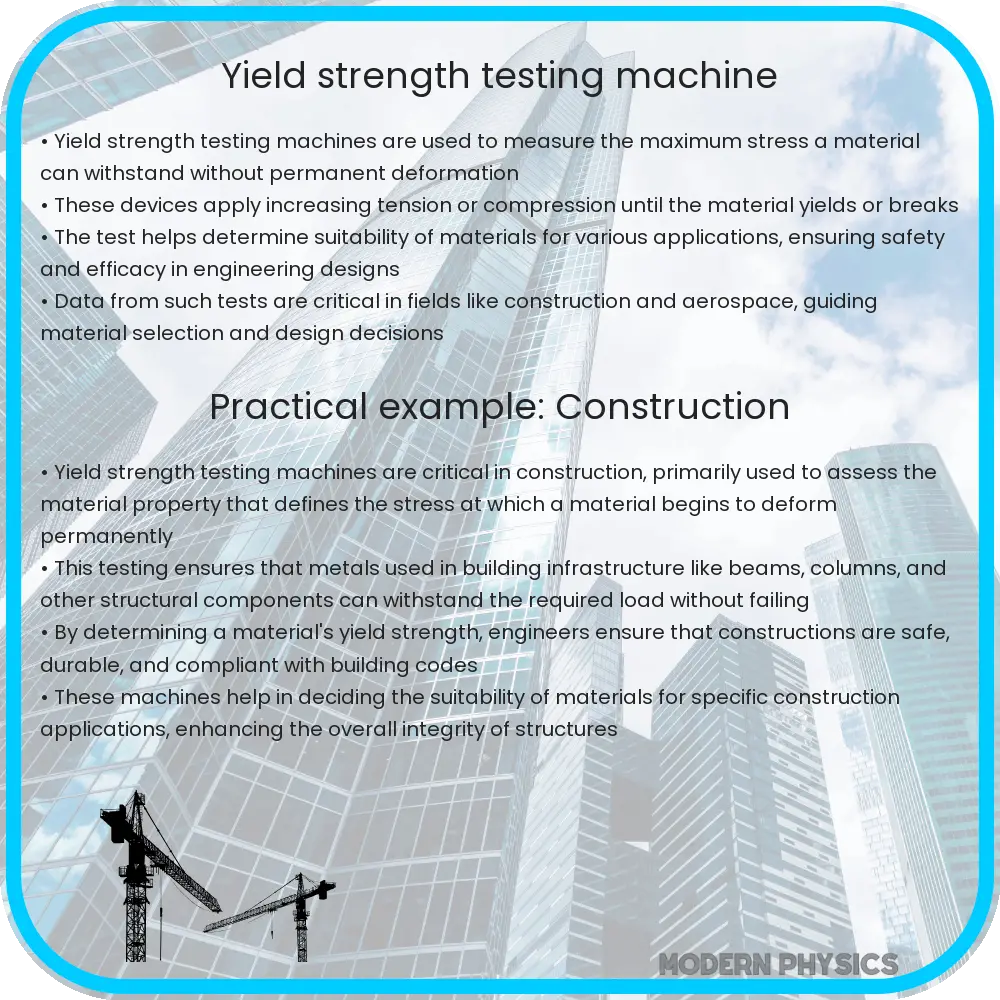Yield strength testing machine