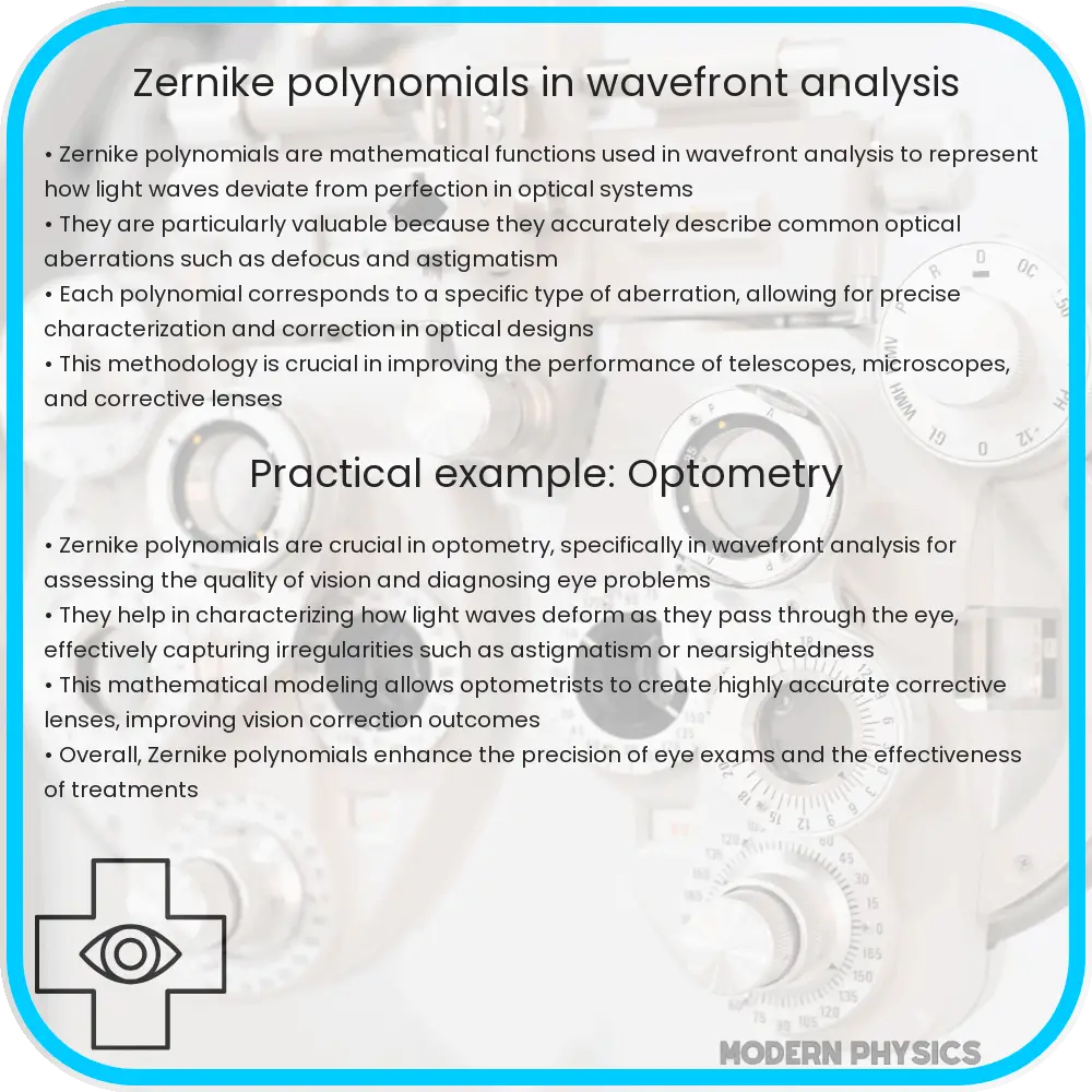 Zernike polynomials in wavefront analysis