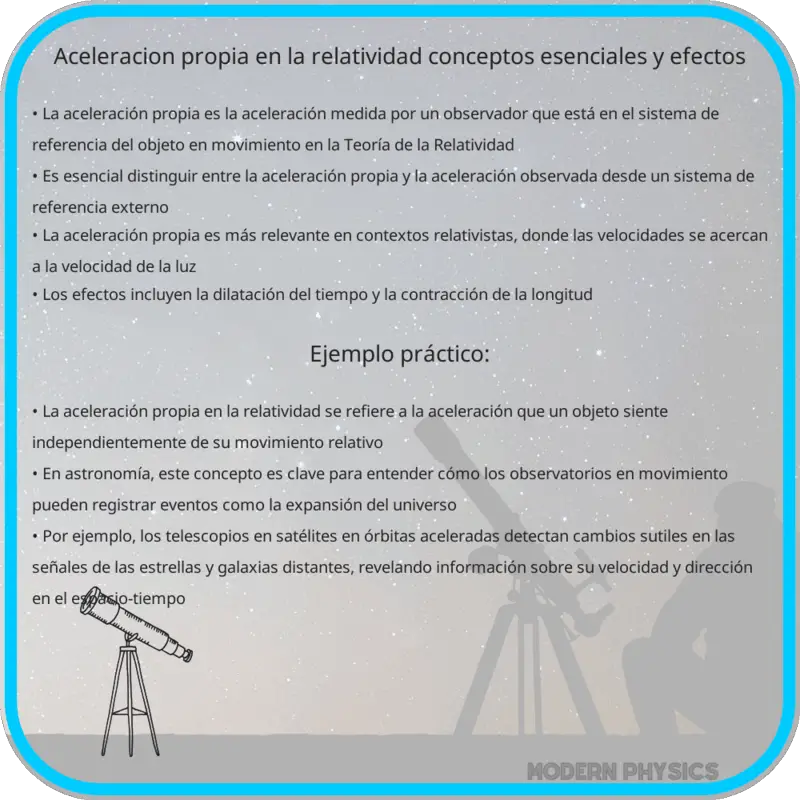 Aceleración Propia en la Relatividad | Conceptos Esenciales y Efectos