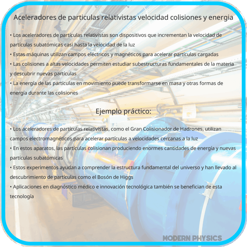Aceleradores de Partículas Relativistas | Velocidad, Colisiones y Energía