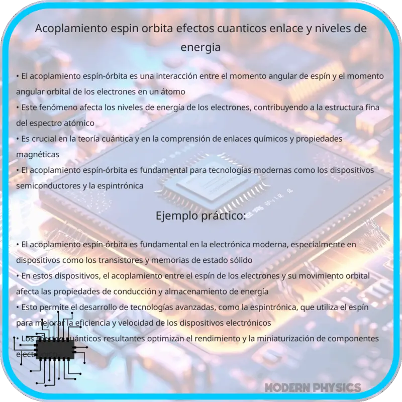 Acoplamiento Espín-Órbita | Efectos Cuánticos, Enlace y Niveles de Energía