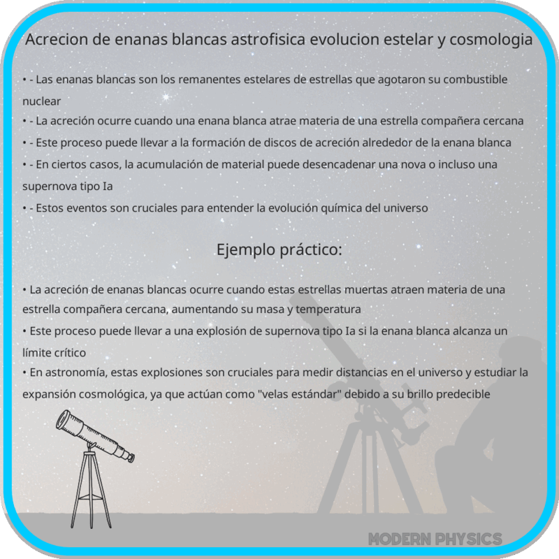 Acreción de Enanas Blancas | Astrofísica, Evolución Estelar y Cosmología