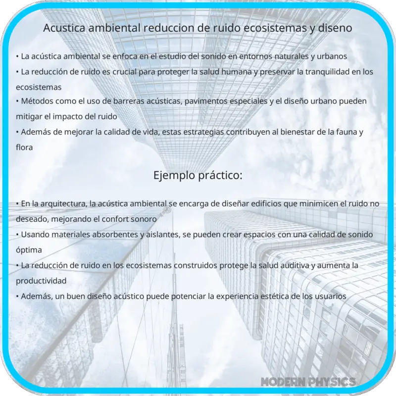 Acústica Ambiental | Reducción de Ruido, Ecosistemas y Diseño