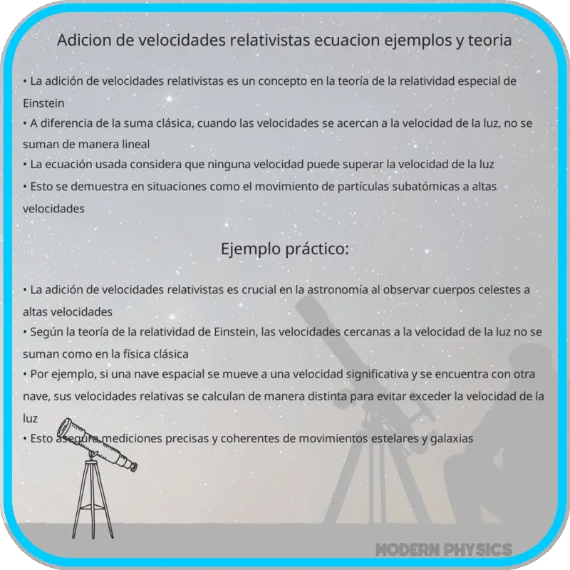 Adición de Velocidades Relativistas | Ecuación, Ejemplos y Teoría