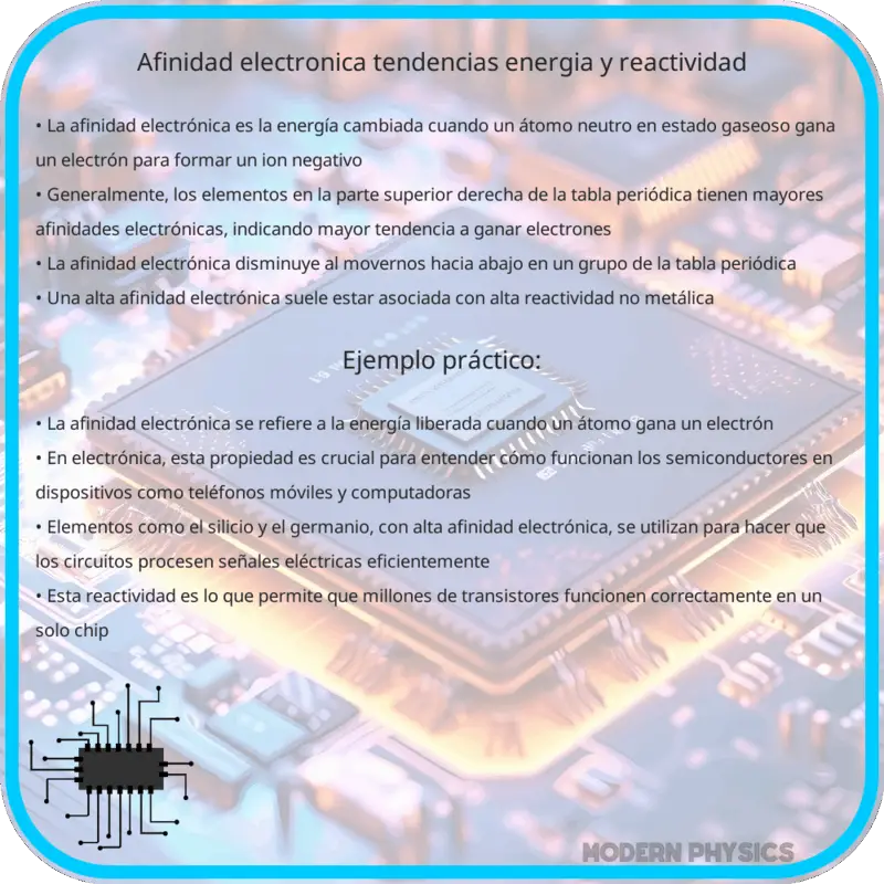 Afinidad Electrónica: Tendencias, Energía y Reactividad