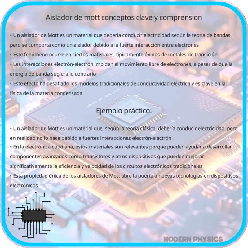 Aislador de Mott | Conceptos Clave y Comprensión