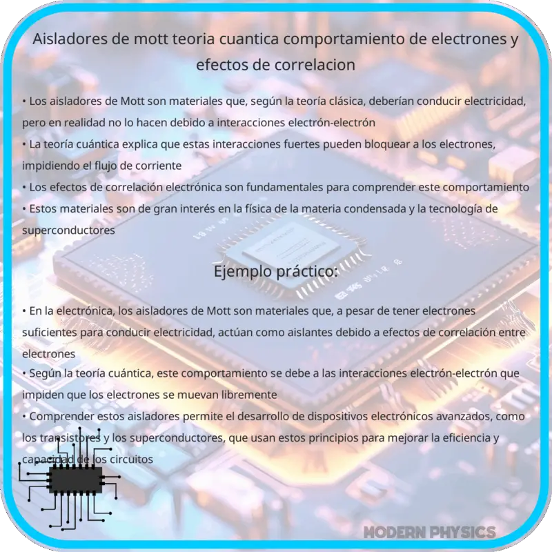 Aisladores de Mott | Teoría Cuántica, Comportamiento de Electrones y Efectos de Correlación