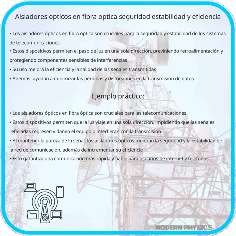 Aisladores Ópticos en Fibra Óptica | Seguridad, Estabilidad y Eficiencia