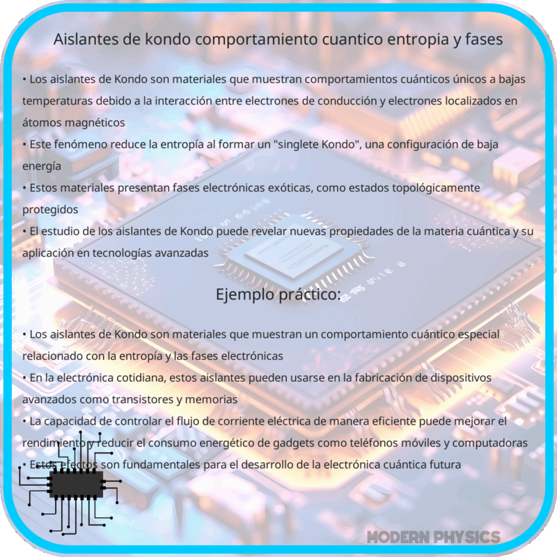 Aislantes de Kondo | Comportamiento Cuántico, Entropía y Fases