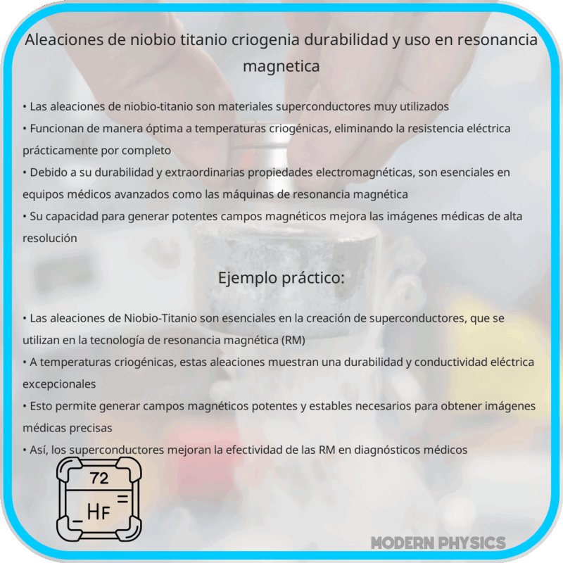 Aleaciones de Niobio-Titanio | Criogenia, Durabilidad y Uso en Resonancia Magnética