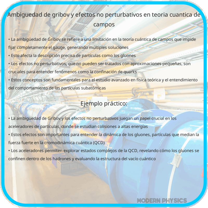 Ambigüedad de Gribov y Efectos No Perturbativos en Teoría Cuántica de Campos