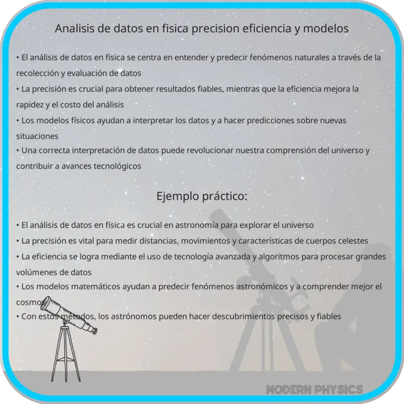 Análisis de Datos en Física | Precisión, Eficiencia y Modelos