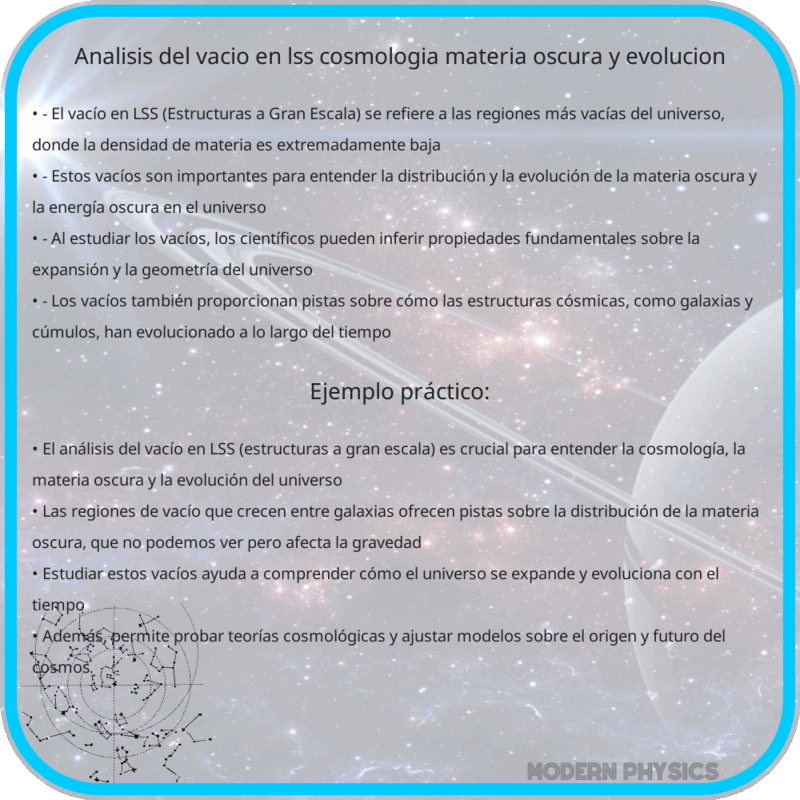 Análisis del Vacío en LSS | Cosmología, Materia Oscura y Evolución