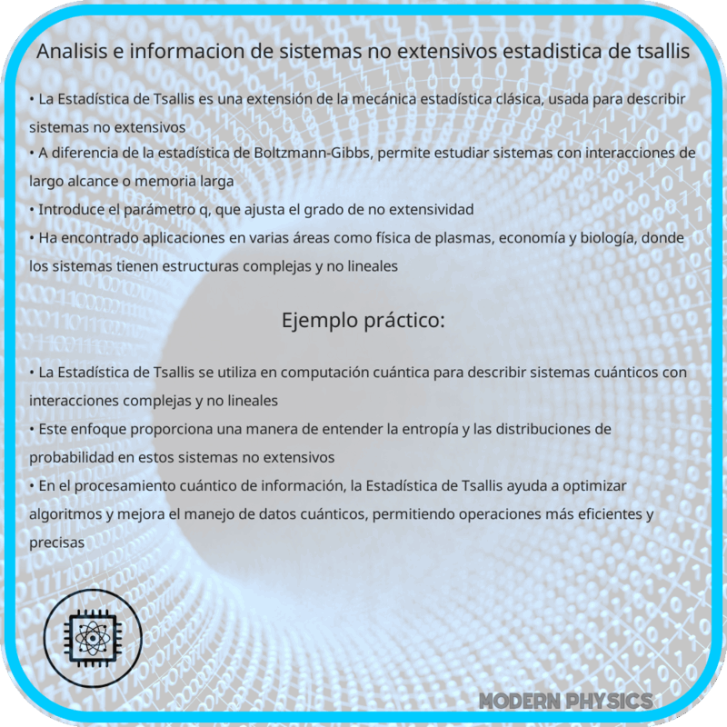 Análisis e Información de Sistemas No Extensivos: Estadística de Tsallis