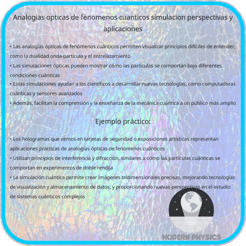 Analogías Ópticas de Fenómenos Cuánticos | Simulación, Perspectivas y Aplicaciones
